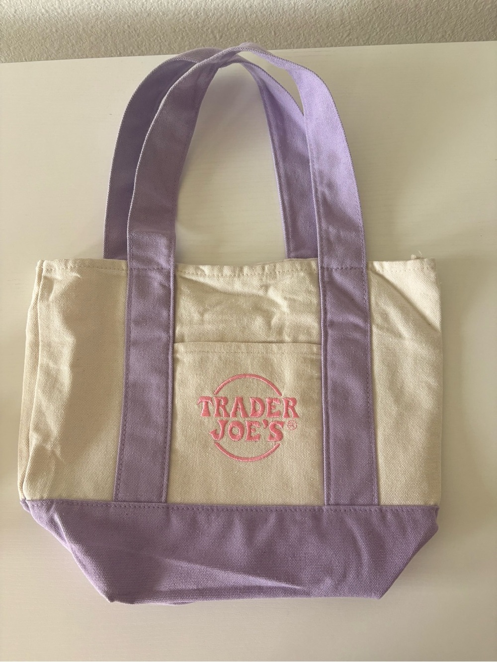 Trader Joe's Lavender Canvas Mini Tote
